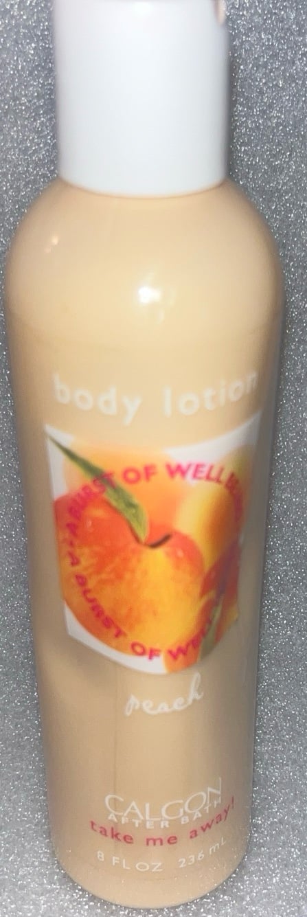 Calgon Take Me Away After Bath Body Lotion ~Peach - 8.0oz