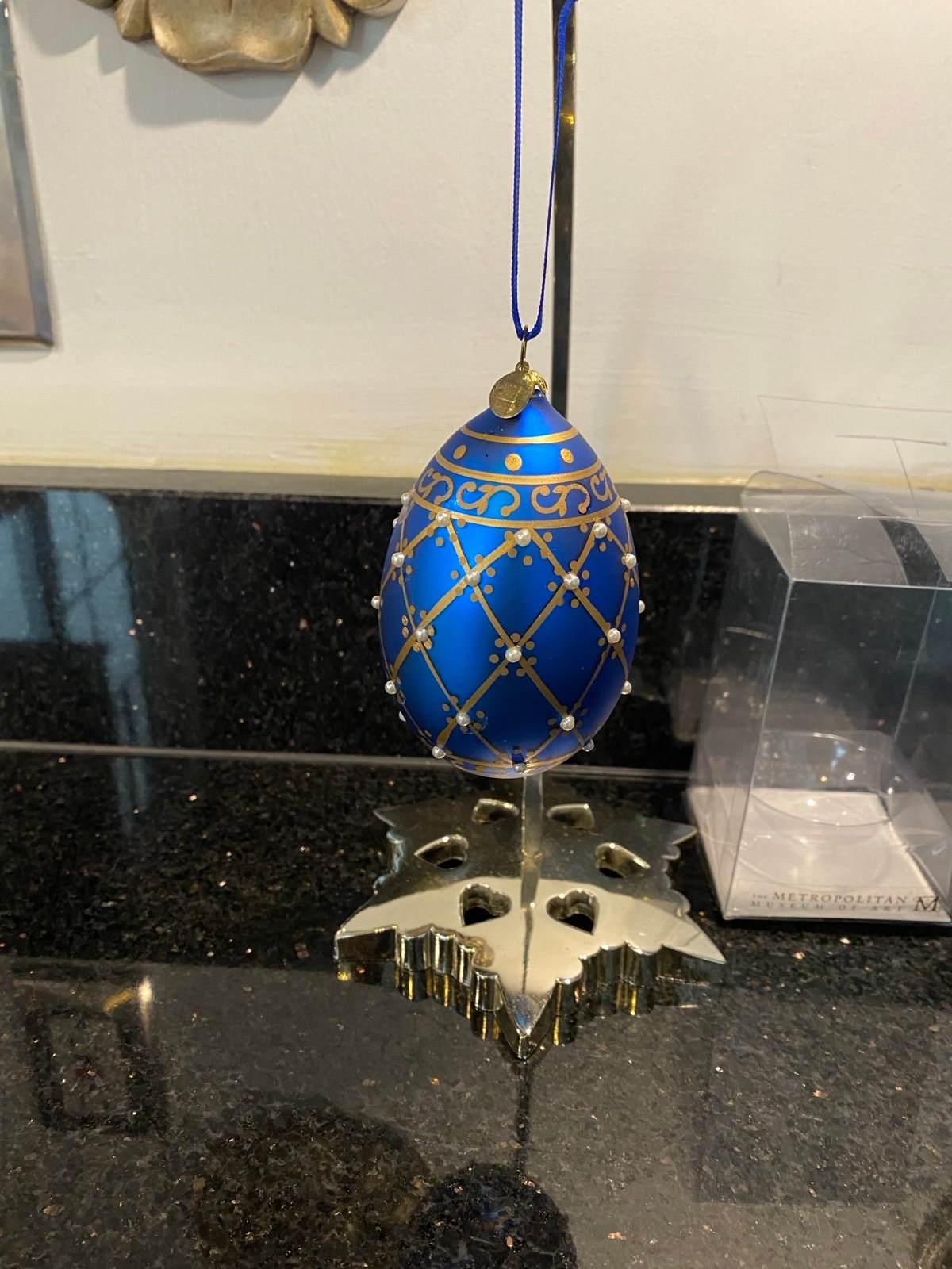 Rare 2011 Faberge Blue Russian Imperial Egg Ornament Metropolitan Museum of Art