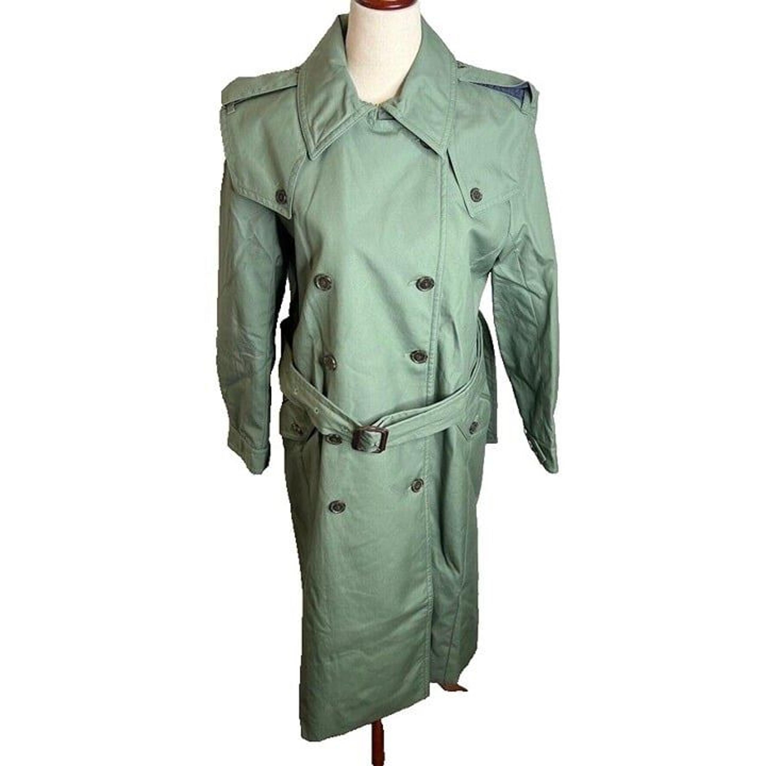 J.Crew $368 Womens Double Breasted Trench Coat Size 12 BX457 Topiary Green