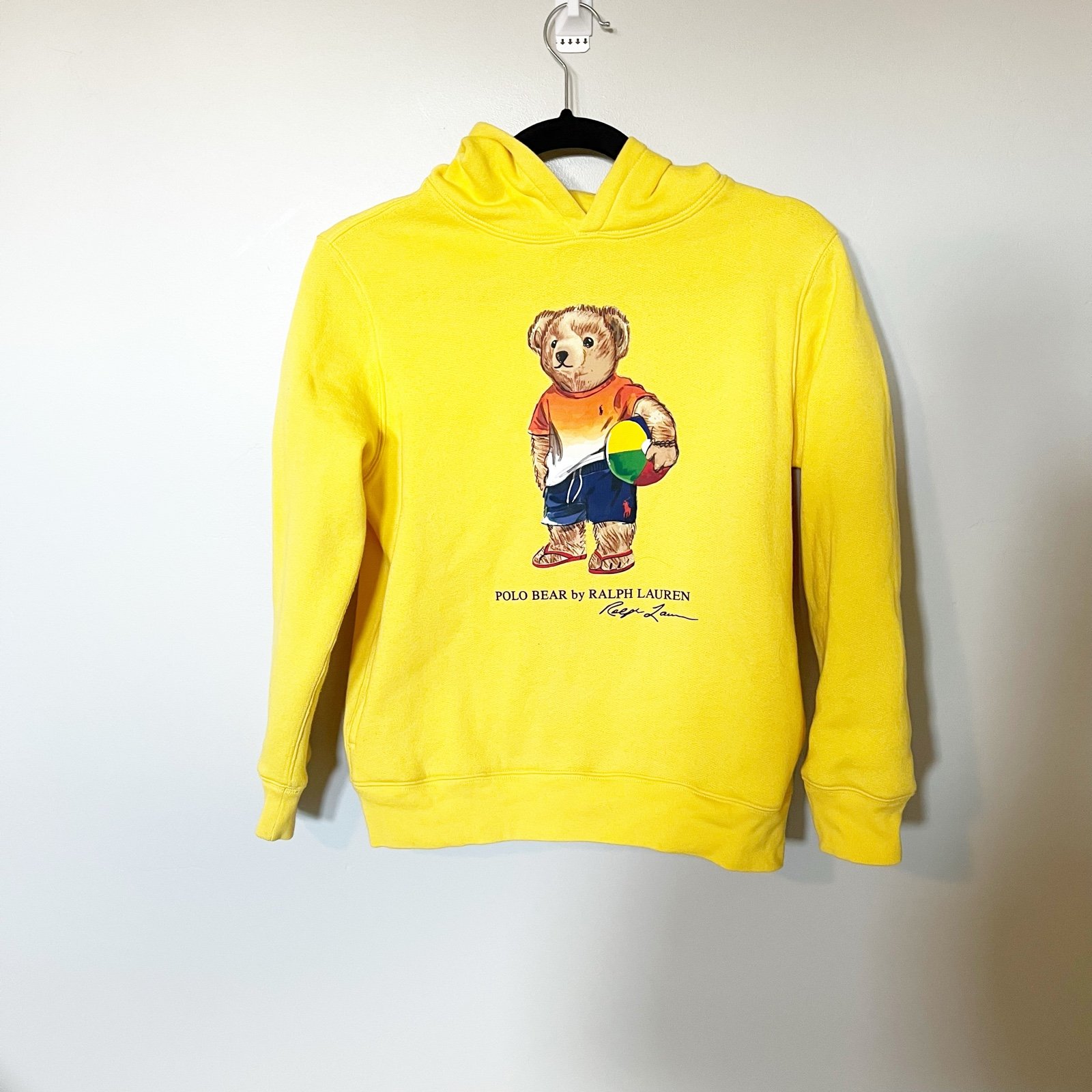 Polo Ralph Lauren polo bear yellow hoodie beach boys 10-12