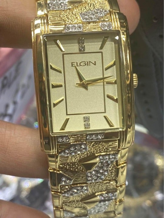 Elgin Bracelet Watch Unisex Size 36mm Diameter Goldtone Brand New