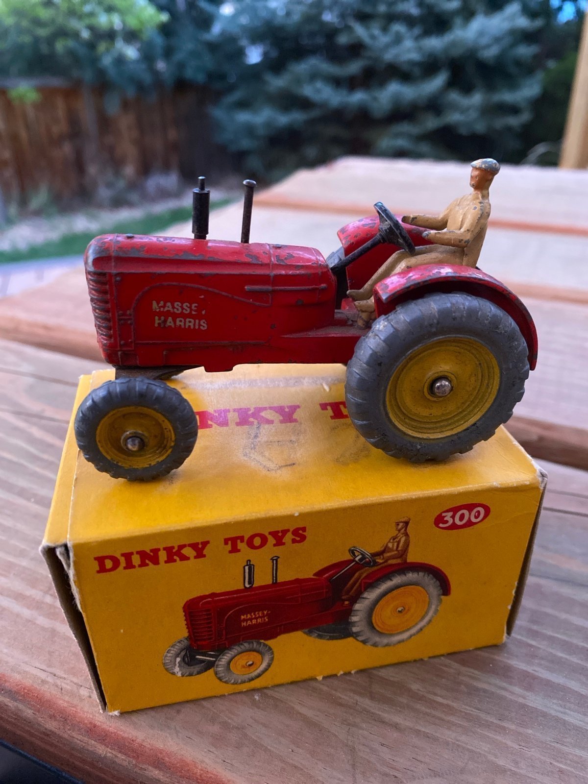 Massey Harris 300 by Dinky Toys in box w/ rider