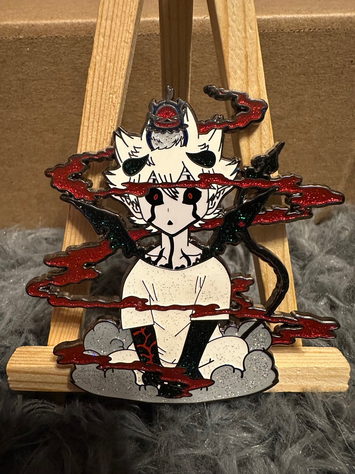 Black clover enamel pin