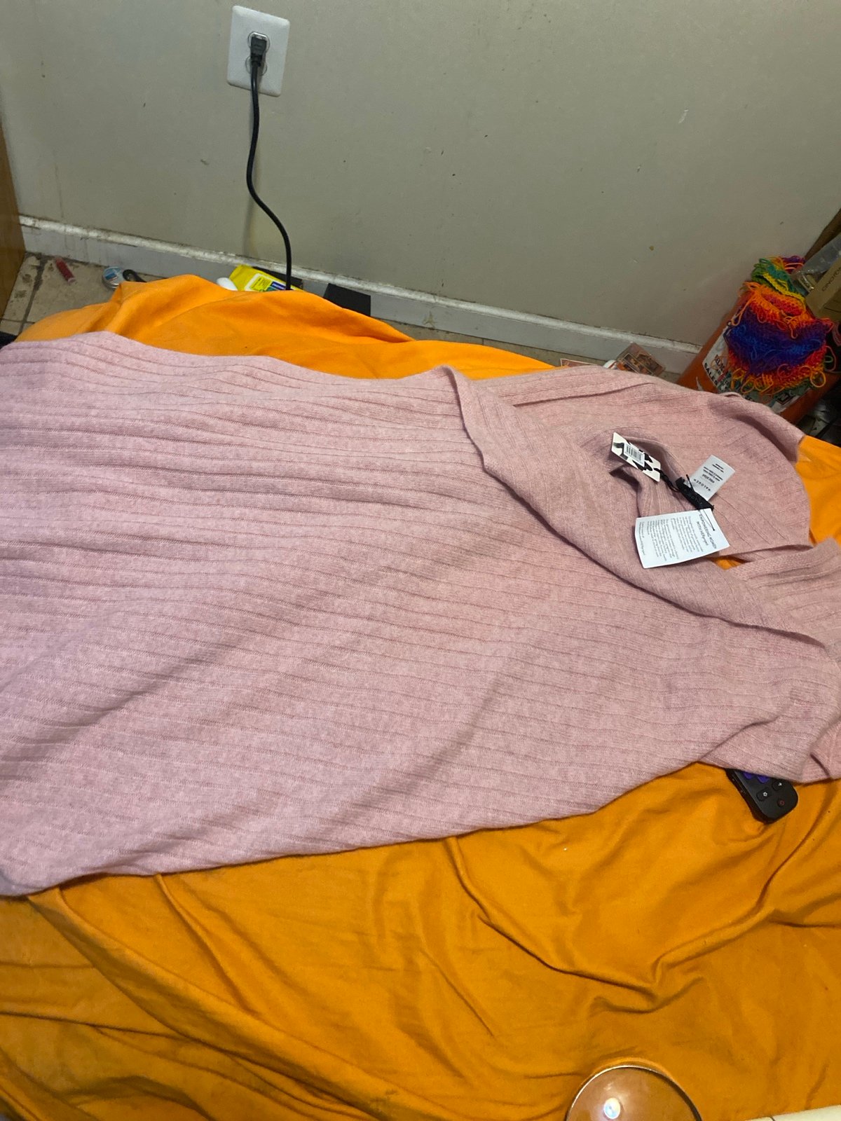 Halogen Pink Rosecloud One Size 100 % Cashmere Big Scarf 26x74