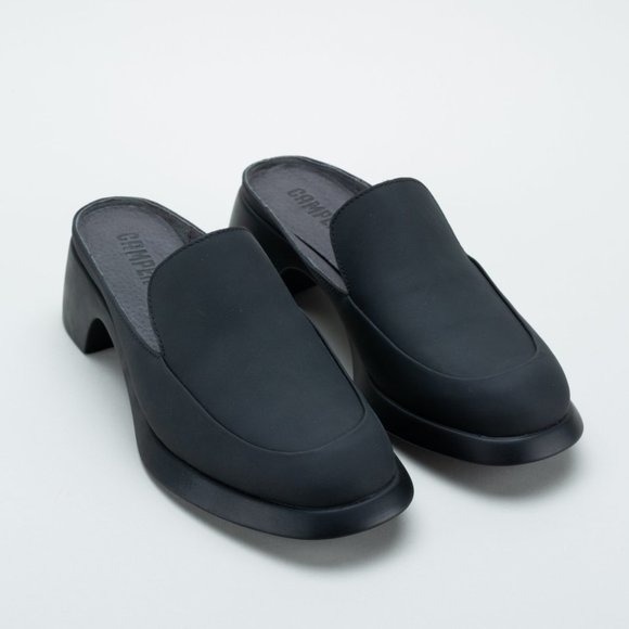 NEW Camper Trisha Still life retro Gorpcore black slip on mules Size 11