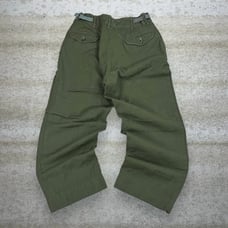 True Vintage Military Tactical Pants Green Wool Baggy Wide Leg Adjustable 70s