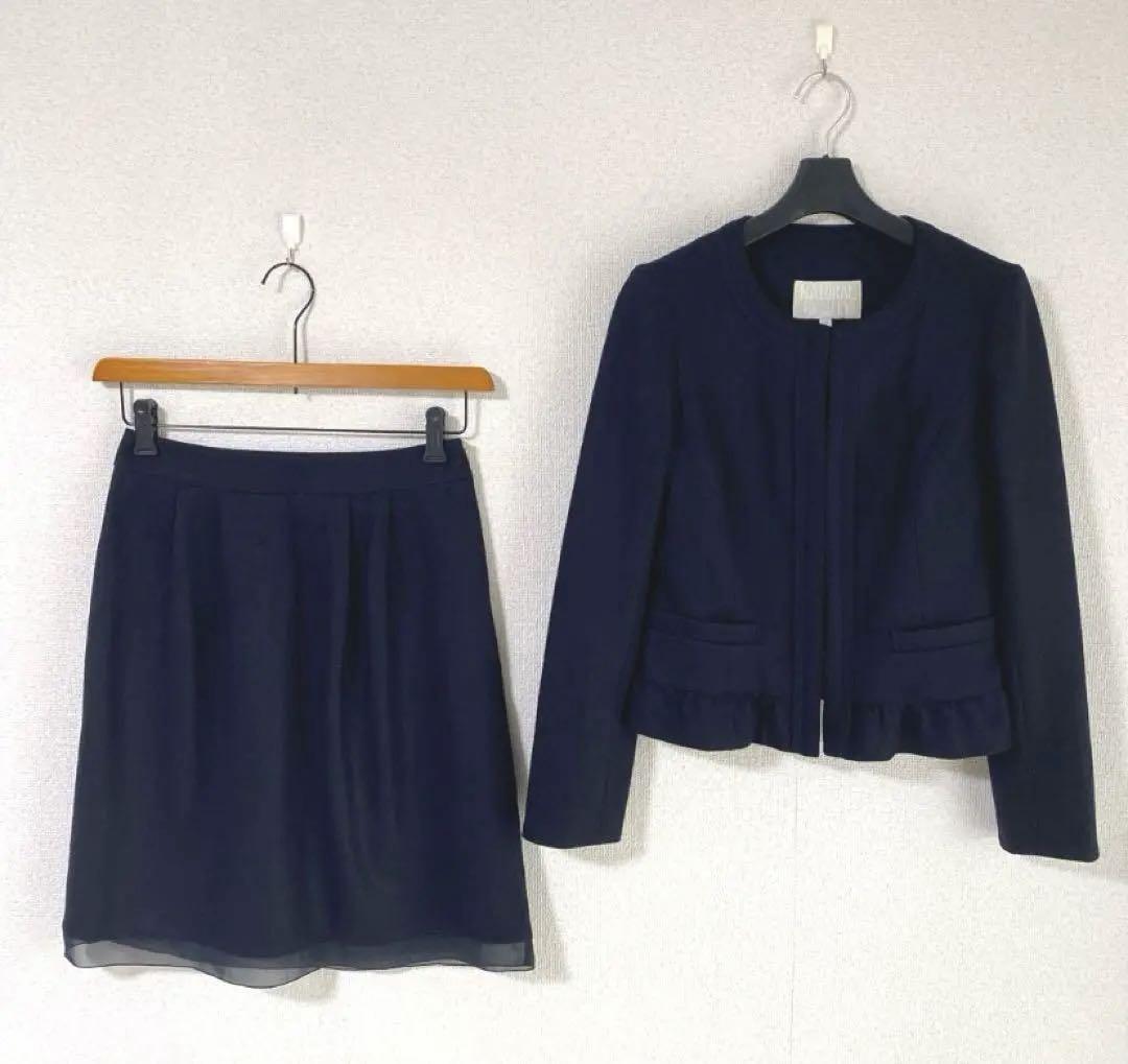 Natural Beauty Deep Navy No-Collar Suit Top 36 Bottom 38 W64 DMW
