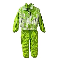 Vintage Girl Warm Snowsuit Ski Jacket Pants Set Windproof Green 140 M A000089