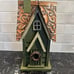 12 H Green Hanging Distressed Solid Wood Garden Bird House Decorative Birdhouse