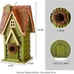 12 H Green Hanging Distressed Solid Wood Garden Bird House Decorative Birdhouse