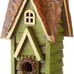 12 H Green Hanging Distressed Solid Wood Garden Bird House Decorative Birdhouse