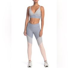 NWT Outdoor Voices ⅞ Spring Leggings in Lake/Dove/Rose Quartz Size S
