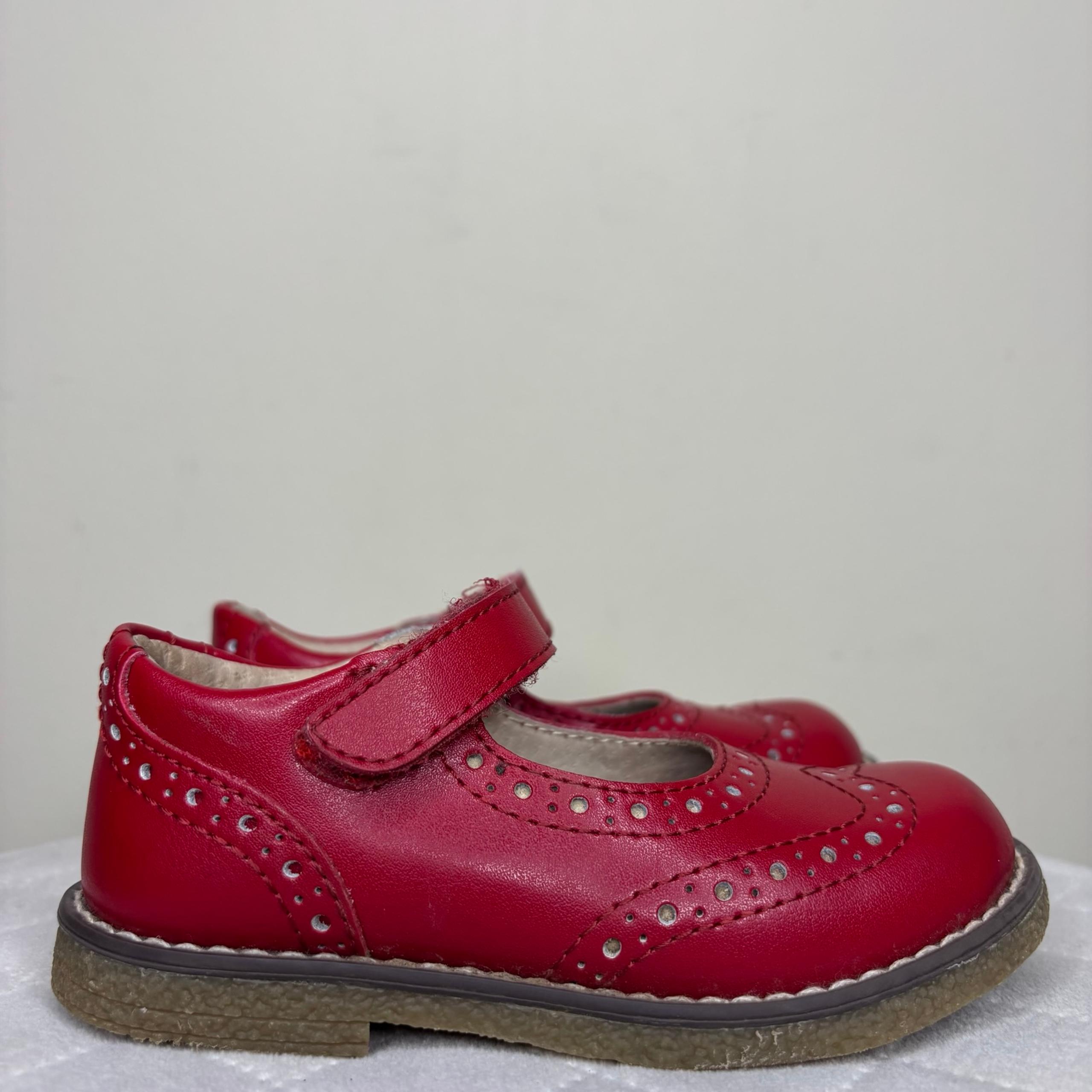 Footmates Little Girls Mary Jane Red Leather Shoes Size 7