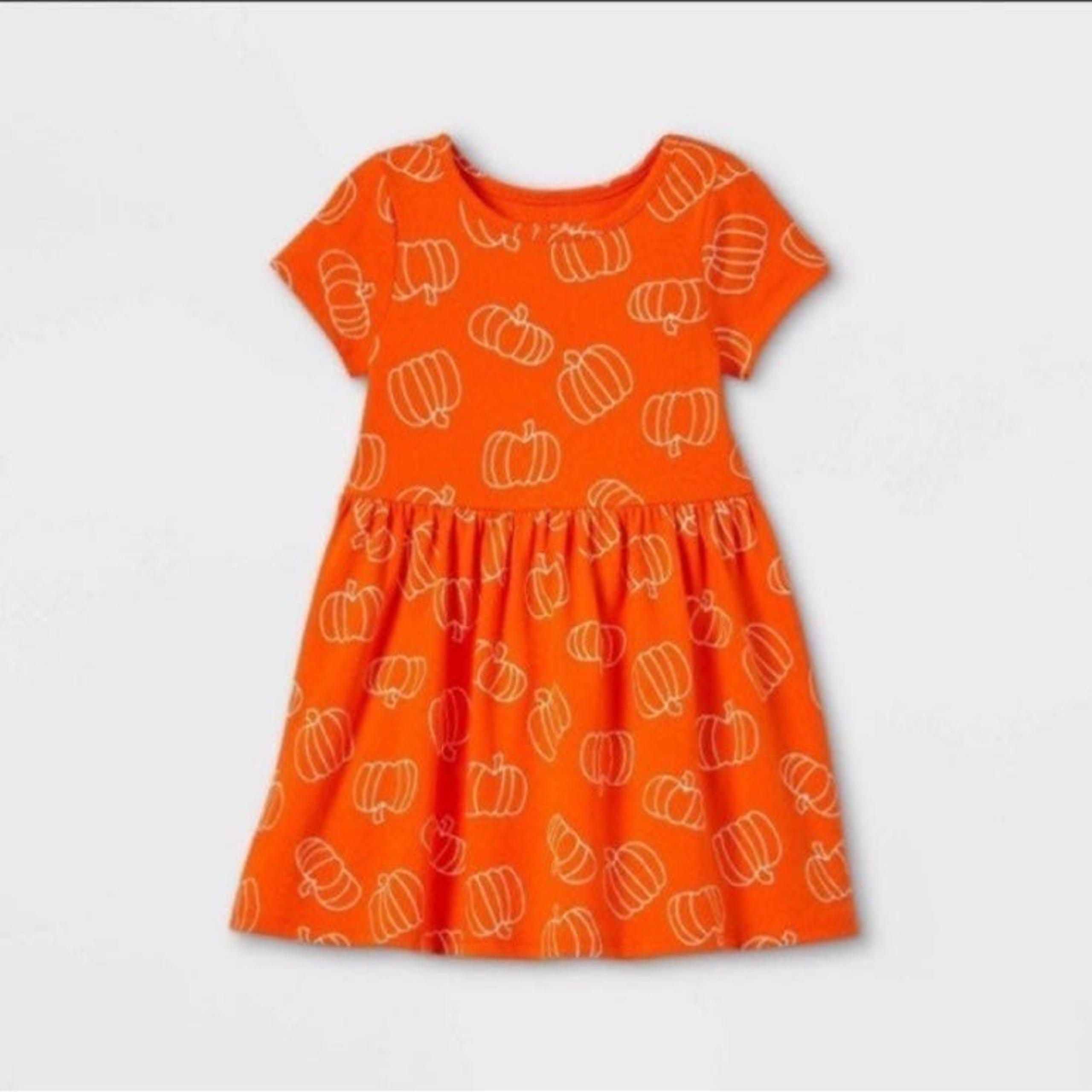 Toddler Cat & Jack Pumpkin Dress Size 4T NEW