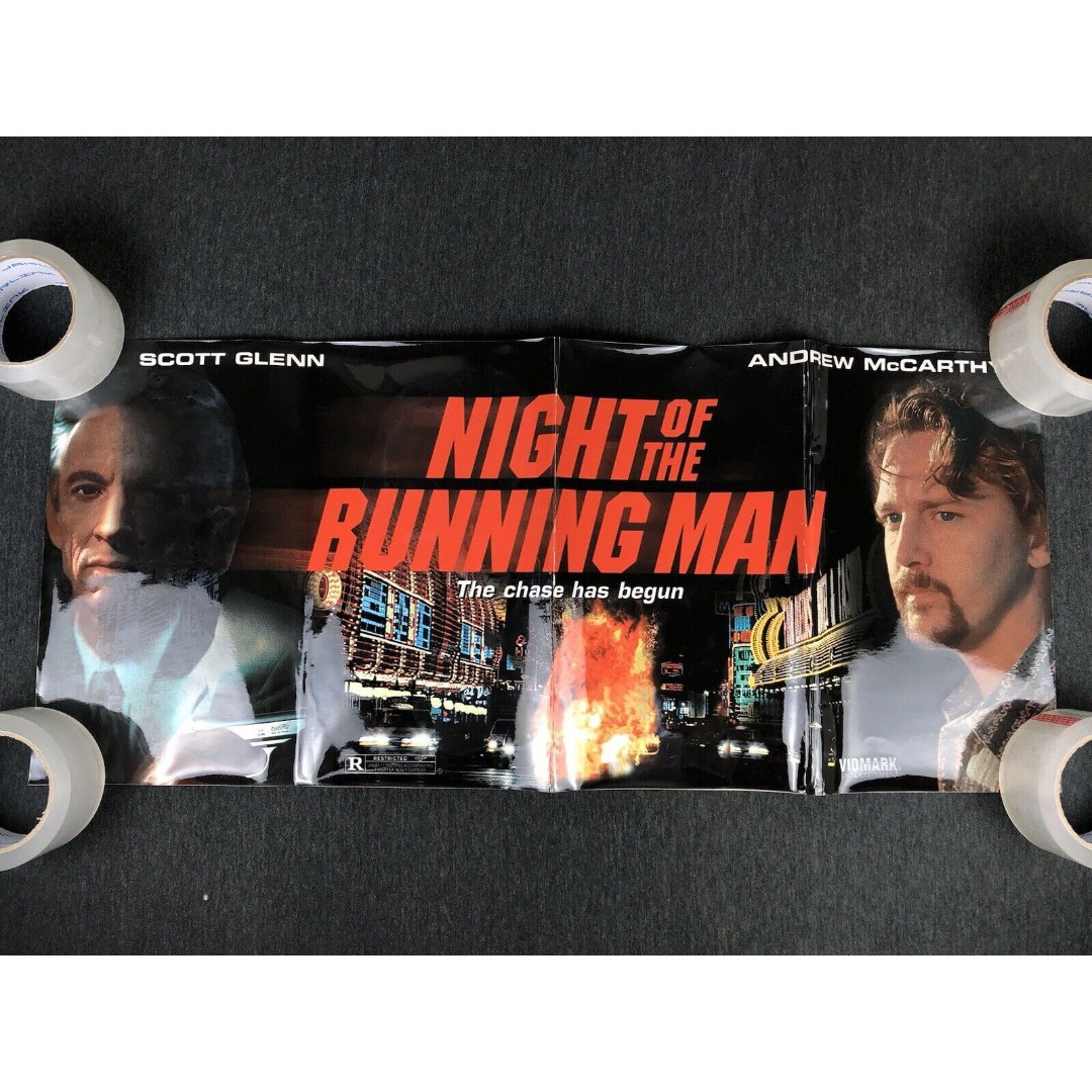 Night Of The Running Man - Vidmark - 30x13 Window Advertisement - Promotional