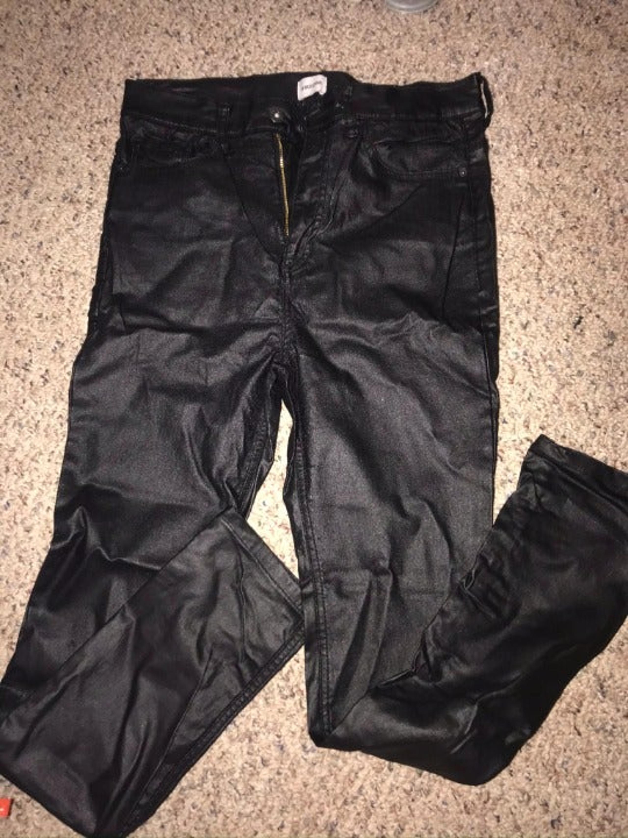 Sneak Peek Leather Skinny Jeans