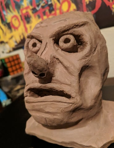 Handmade clay sculpture