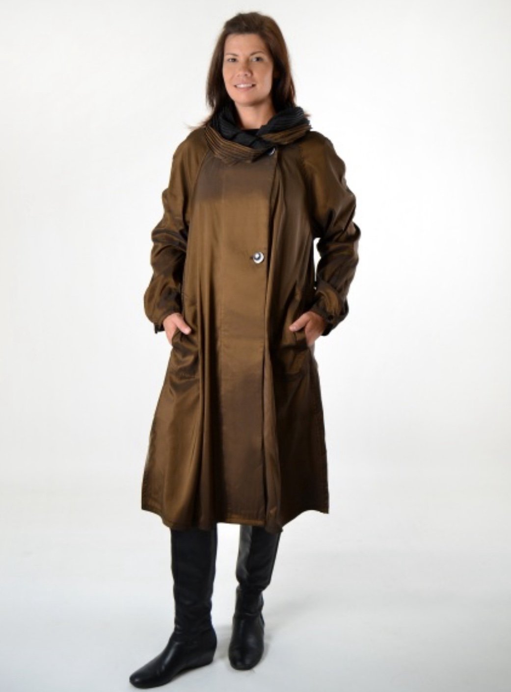 Mycra Pac Designer Wear Reversible Iridescent Bronze/Black Raincoat S/M