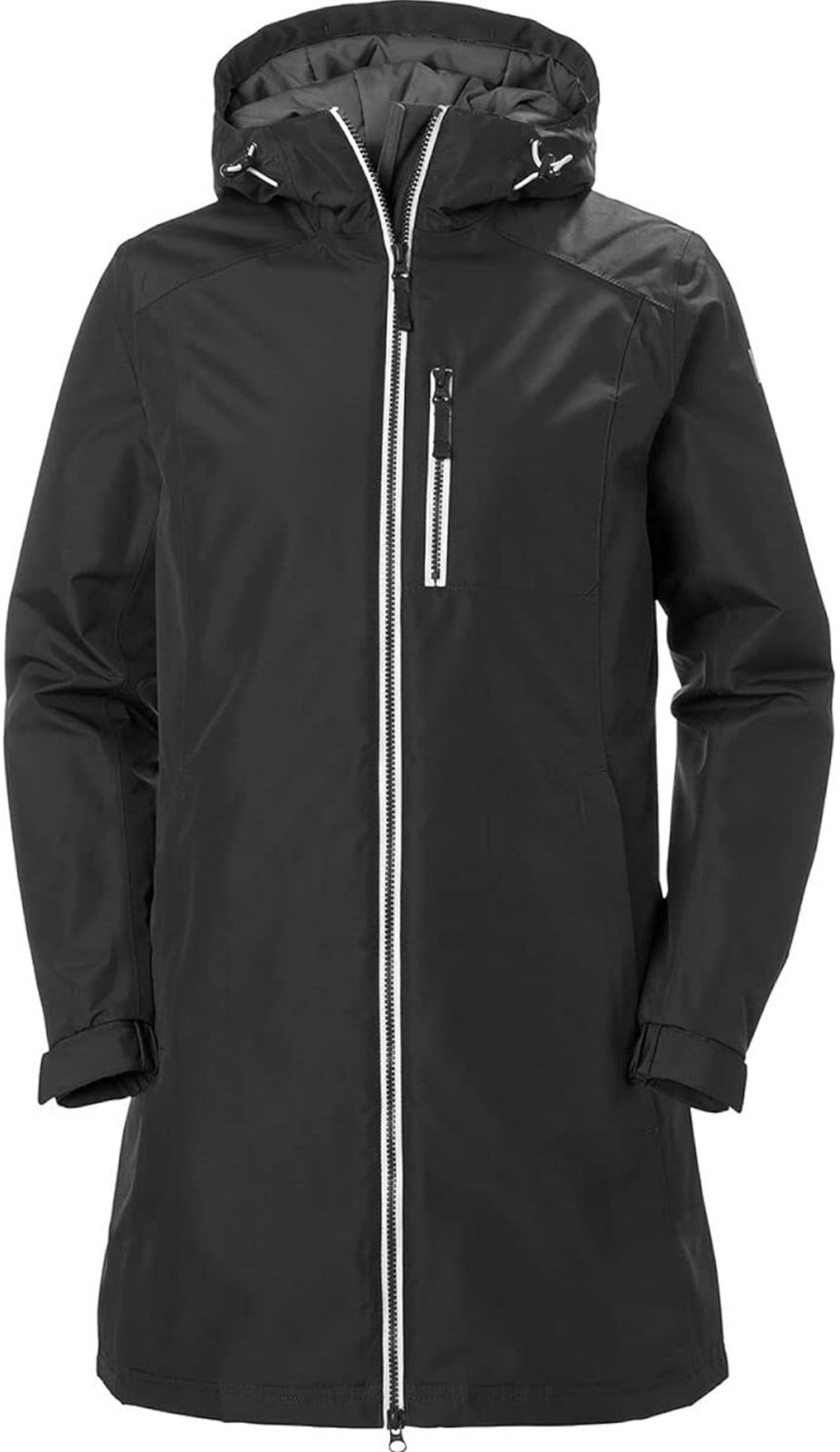 Helly-Hansen Women's Long Belfast Winter Jacket Black with White Zipper/ Medium