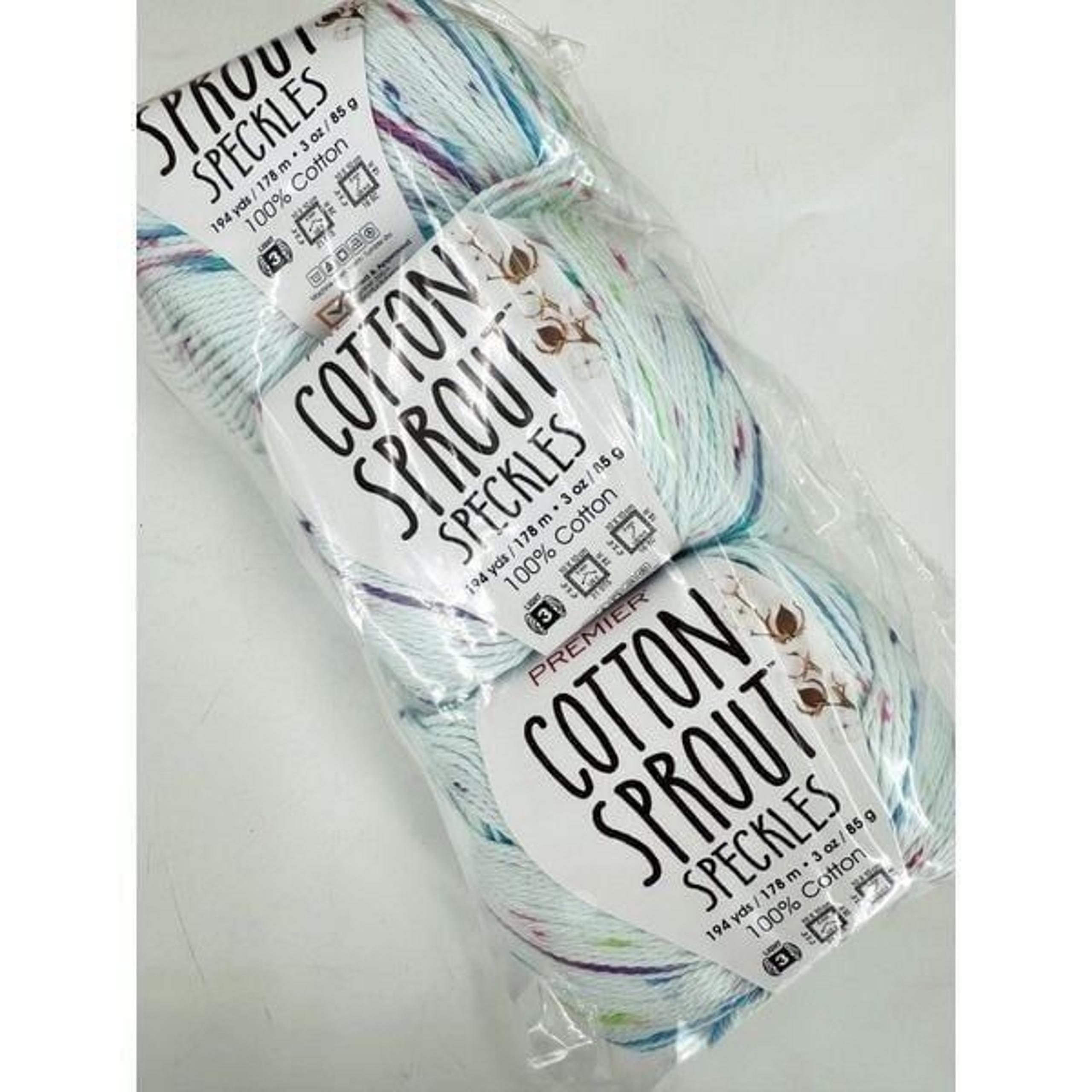 3 Premier Cotton Sprout Speckles Yarn 100% Cotton CANDY White Pink Purple Green