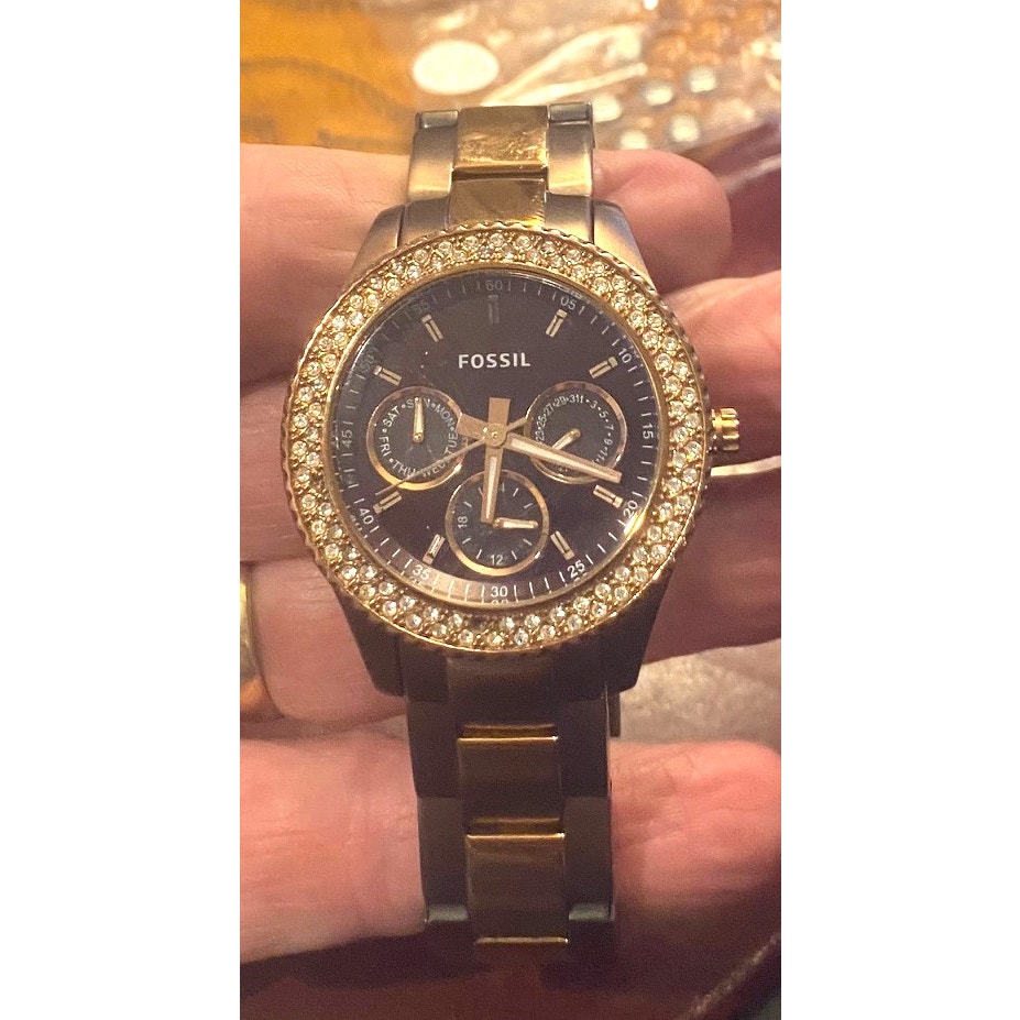 Women's 37mm Bronze and Brown Tone Fossil Watch ES2955, WR 50M