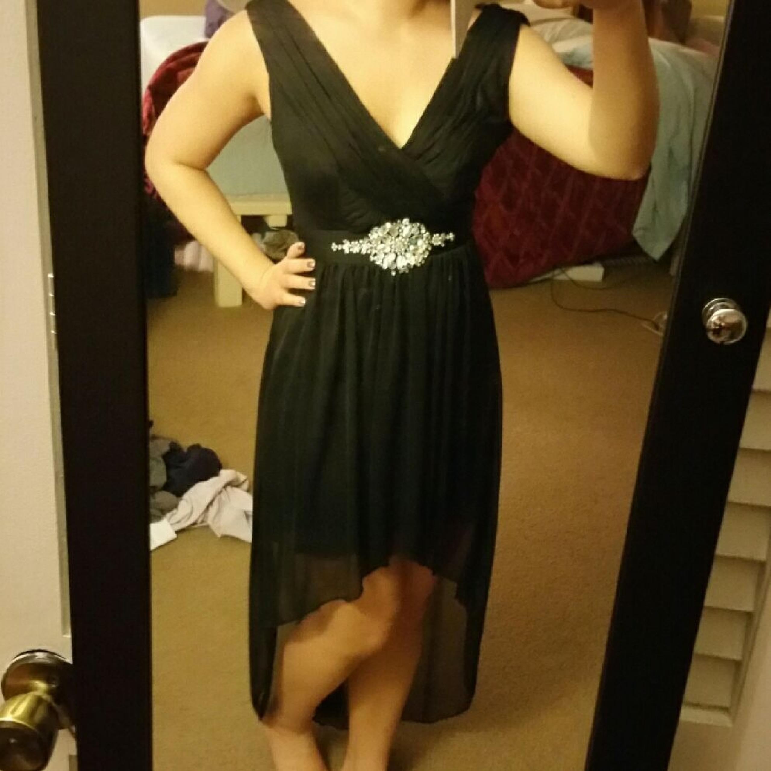 B Darlin Black High Low dress