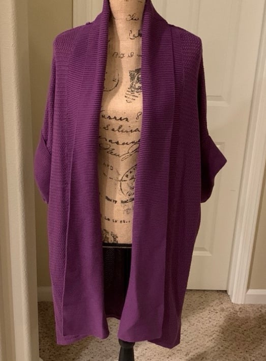Liz Claiborne Knit Purple Cardigan