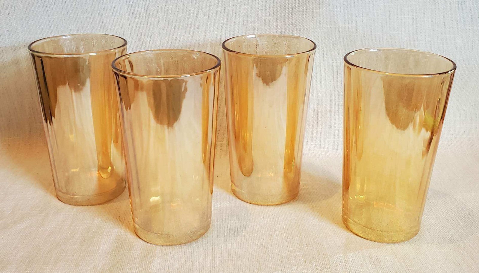 Vintage 1940s Jeanette Marigold Carnival Glass Tumblers