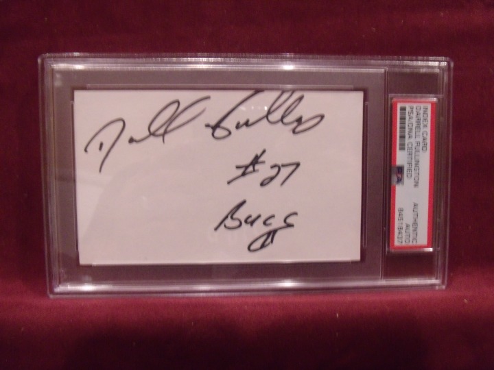 DARRELL FULLINGTON VIKINGS BUCS HAND SIGNED CUT SIGNATURE AUTO SLABBED PSA/DNA