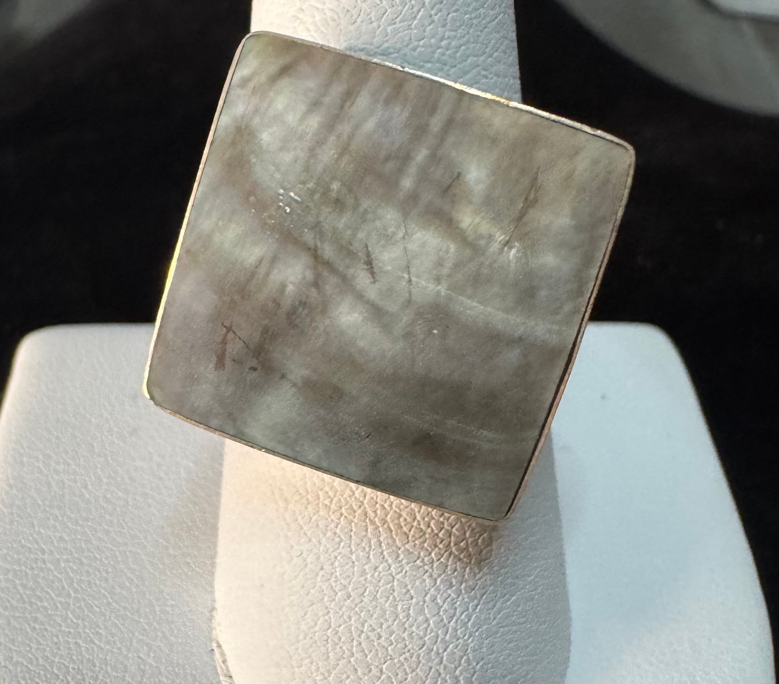 Sterling Silver 925 Abalone Ring Jewelry Adjustable Ring Sz 6.5 ~6.27g