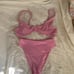 Frankie’s bikinis pink shimmery set