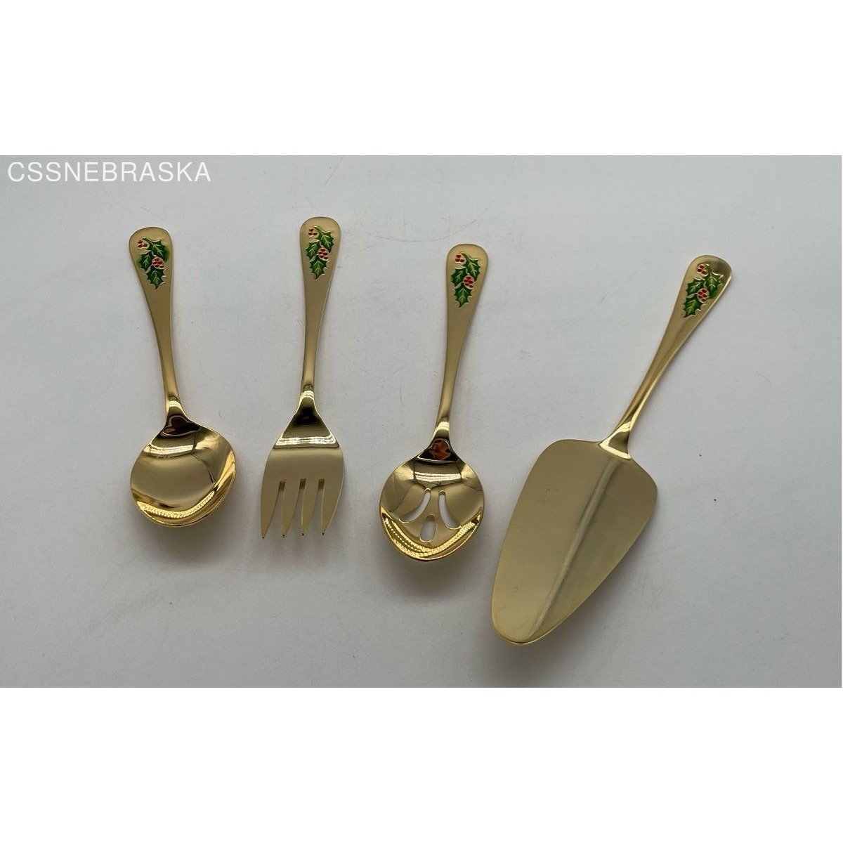 Hollyberry Gold-plated Stainless Steel 4 Piece Hostess Set H-10031