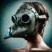 Grey Plague Doctor w/ Blue Goggles Bird Beak Leather Masquerade Mask #1077
