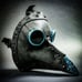 Grey Plague Doctor w/ Blue Goggles Bird Beak Leather Masquerade Mask #1077