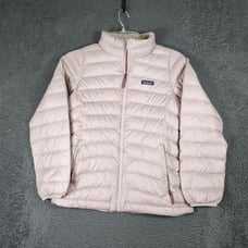 Patagonia Down Sweater Jacket Kids Size XL Quilted Cream Pink