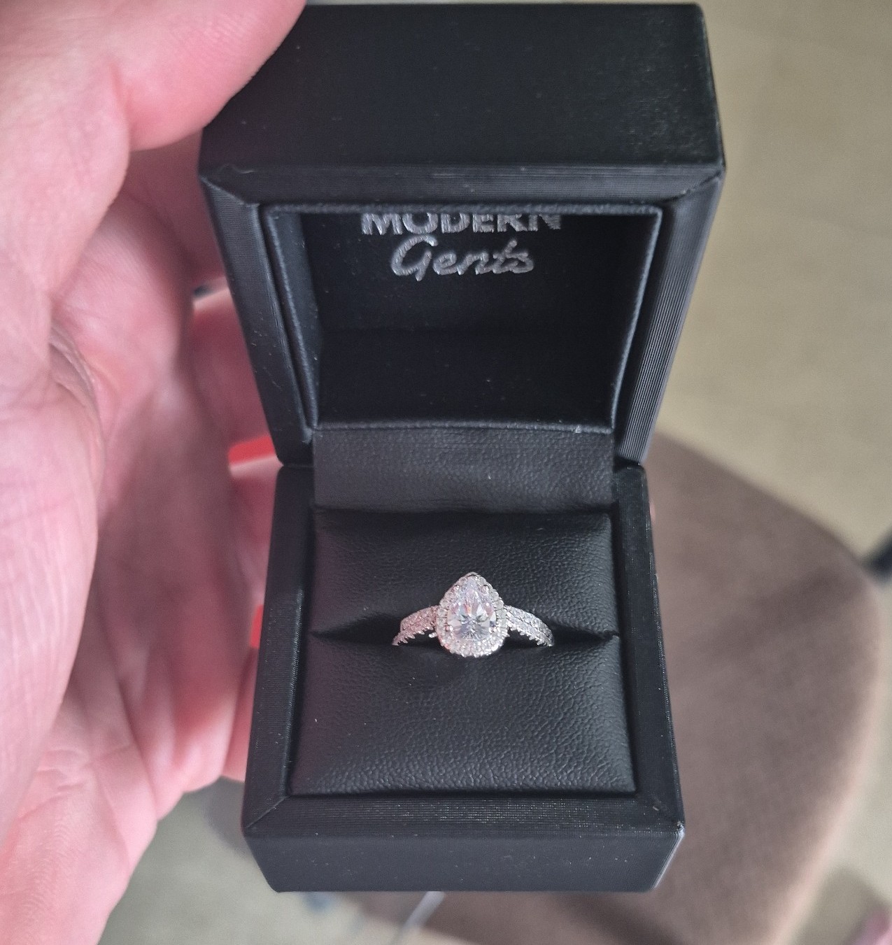Tear drop oval ring