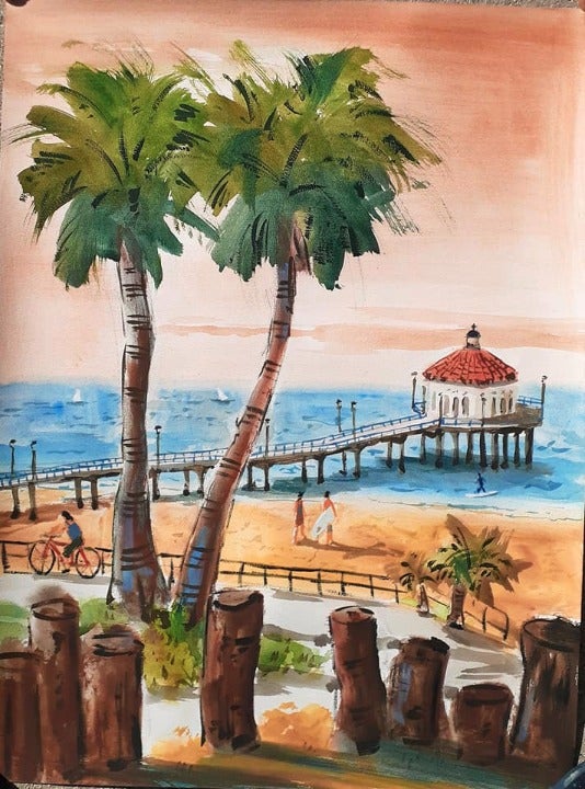 Manhattan, Original Watercolor Painting