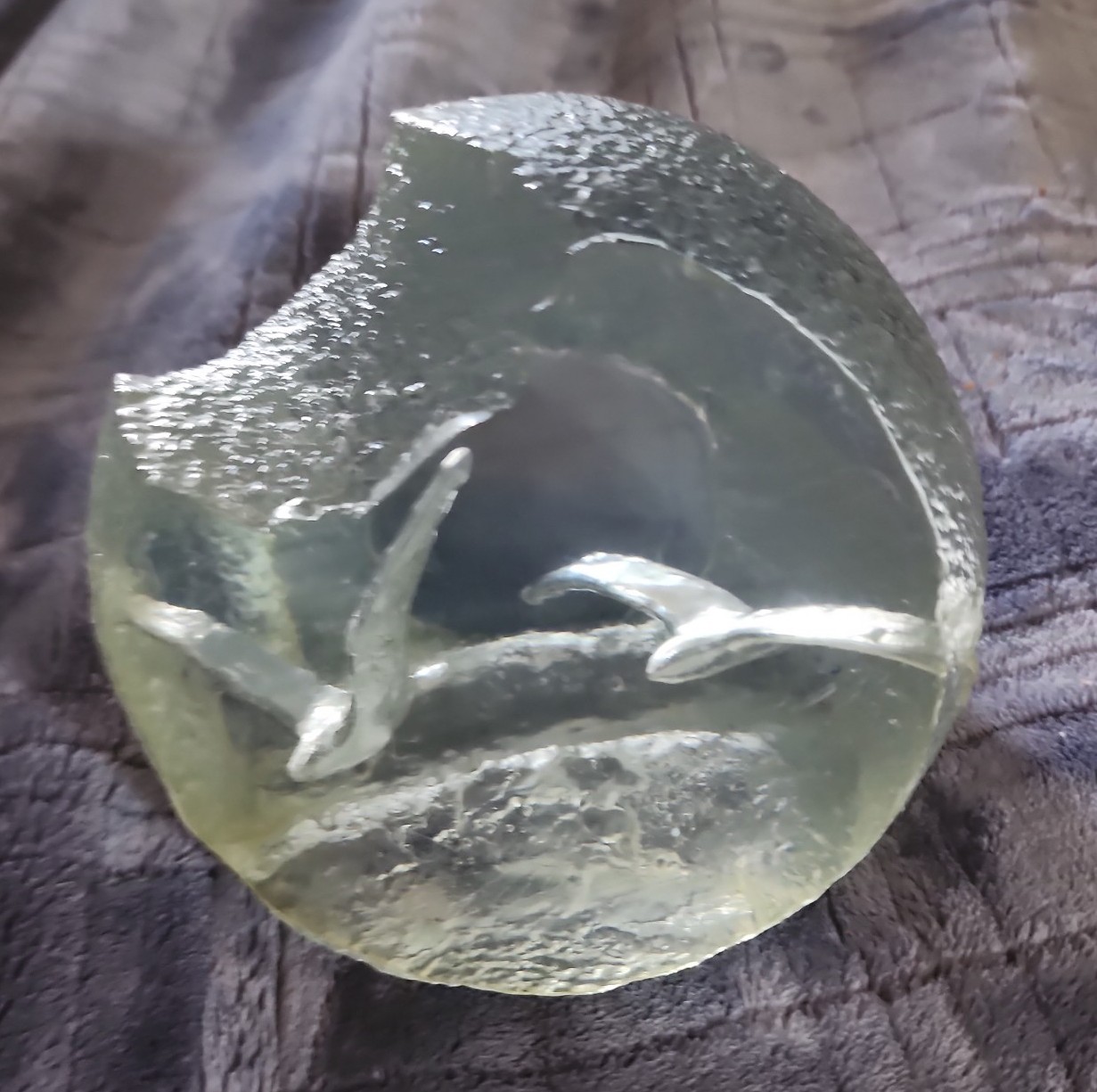 1977 Ronald Fox BIRDS in FLIGHT 5x6 Clear LUCITE ACRYLIC SCULPTURE Seagulls