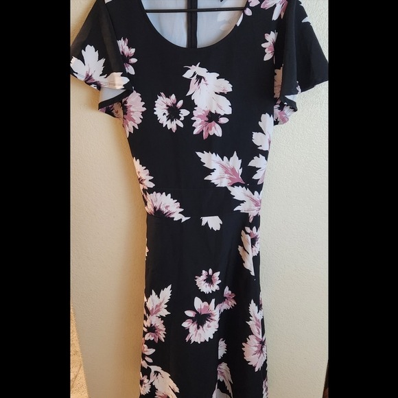 Lane Bryant Pink Floral Short Sleeve Ponte Knit Tie Summer Dress Size 20
