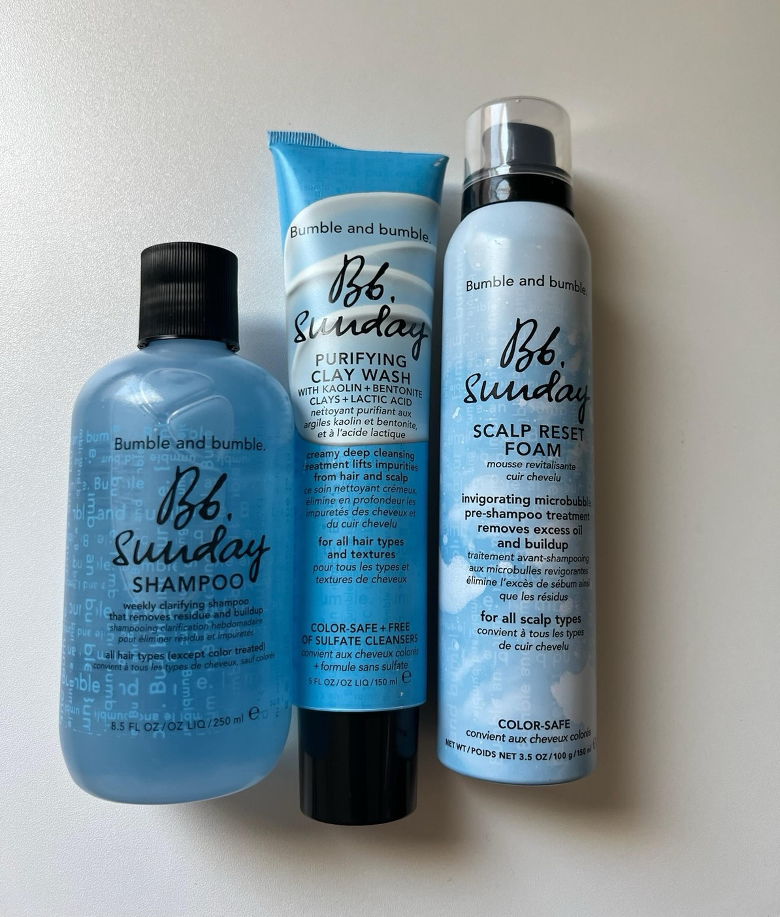 3pc Sunday Shampoo Clay Wash Foam Hair Care Set - Bumble and bumble