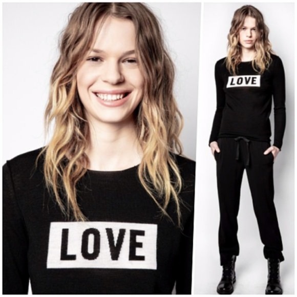 New Zadig & Voltaire Love Merino Sweater Black