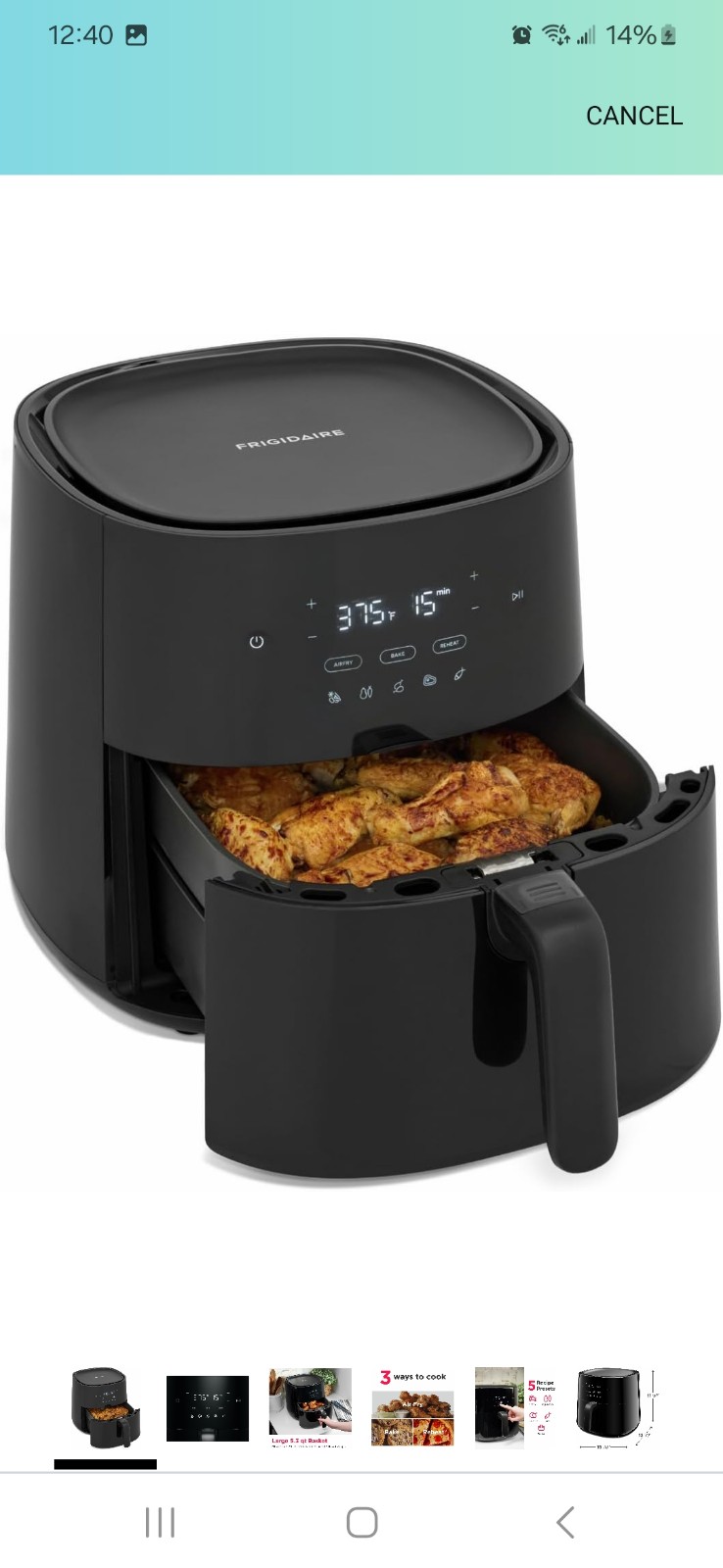 Frigidaire 3 in 1 Air Fryer - 5.3 Qt Capacity