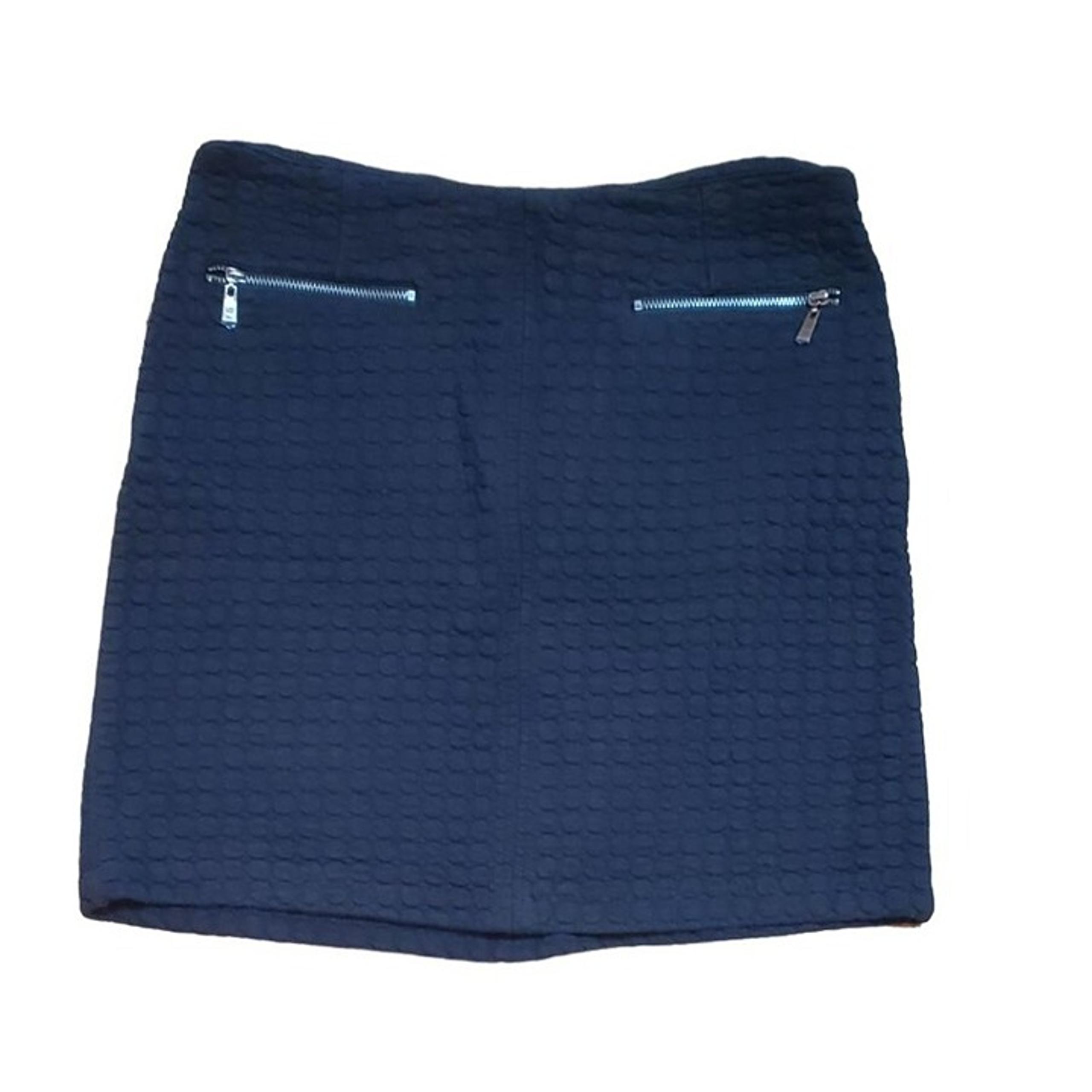 Black Women's Quilted Mini Skirt Zippered Accent Pockets - Laundry by Shelli Segal