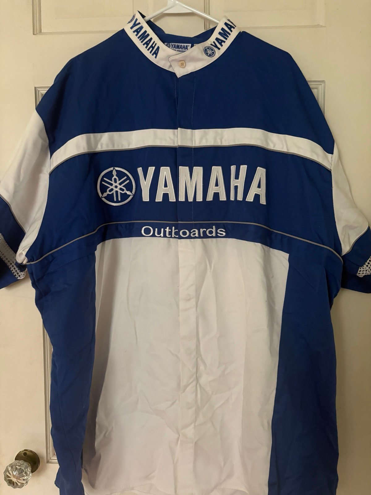 Yamaha outboard motor racing  shirt, Size XXXXL, button up short sleeve shirt