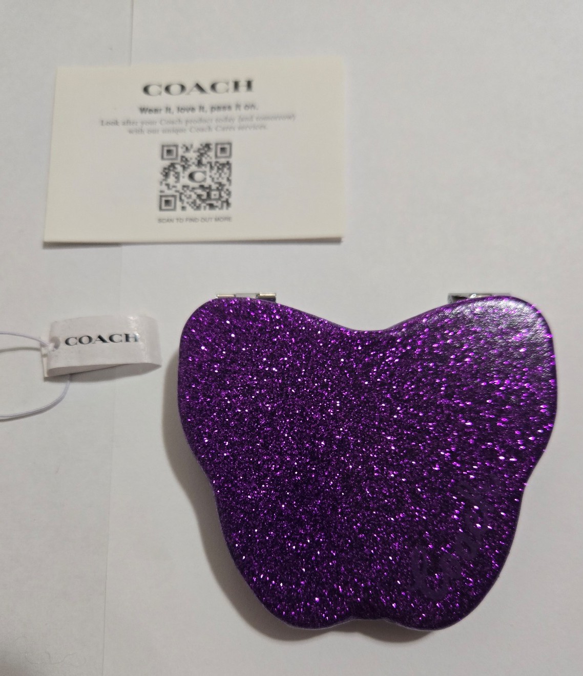 COACH glitter butterfly compact