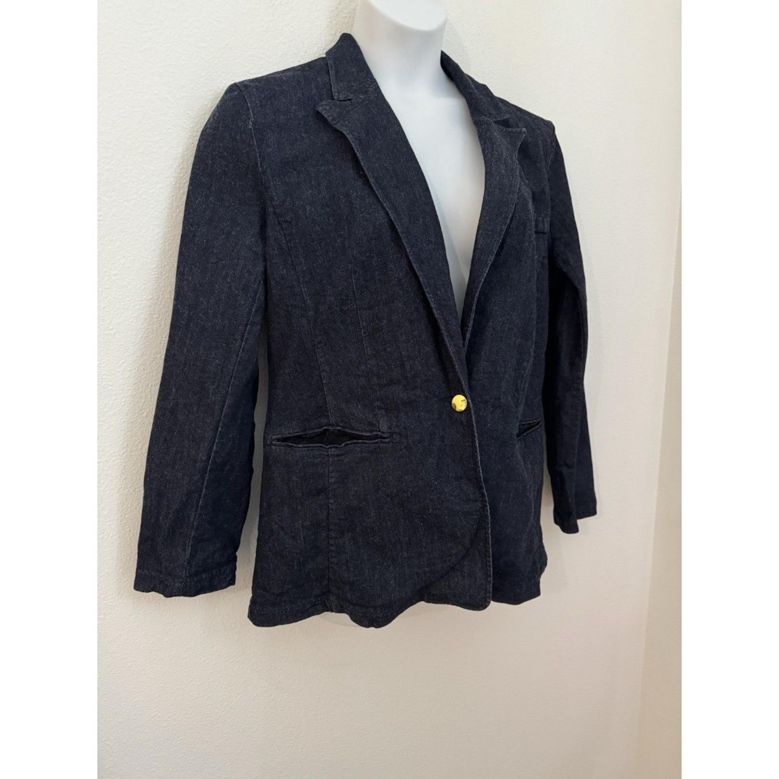 INC International Concepts Dark Denim Single Breasted Blazer Women Size XL