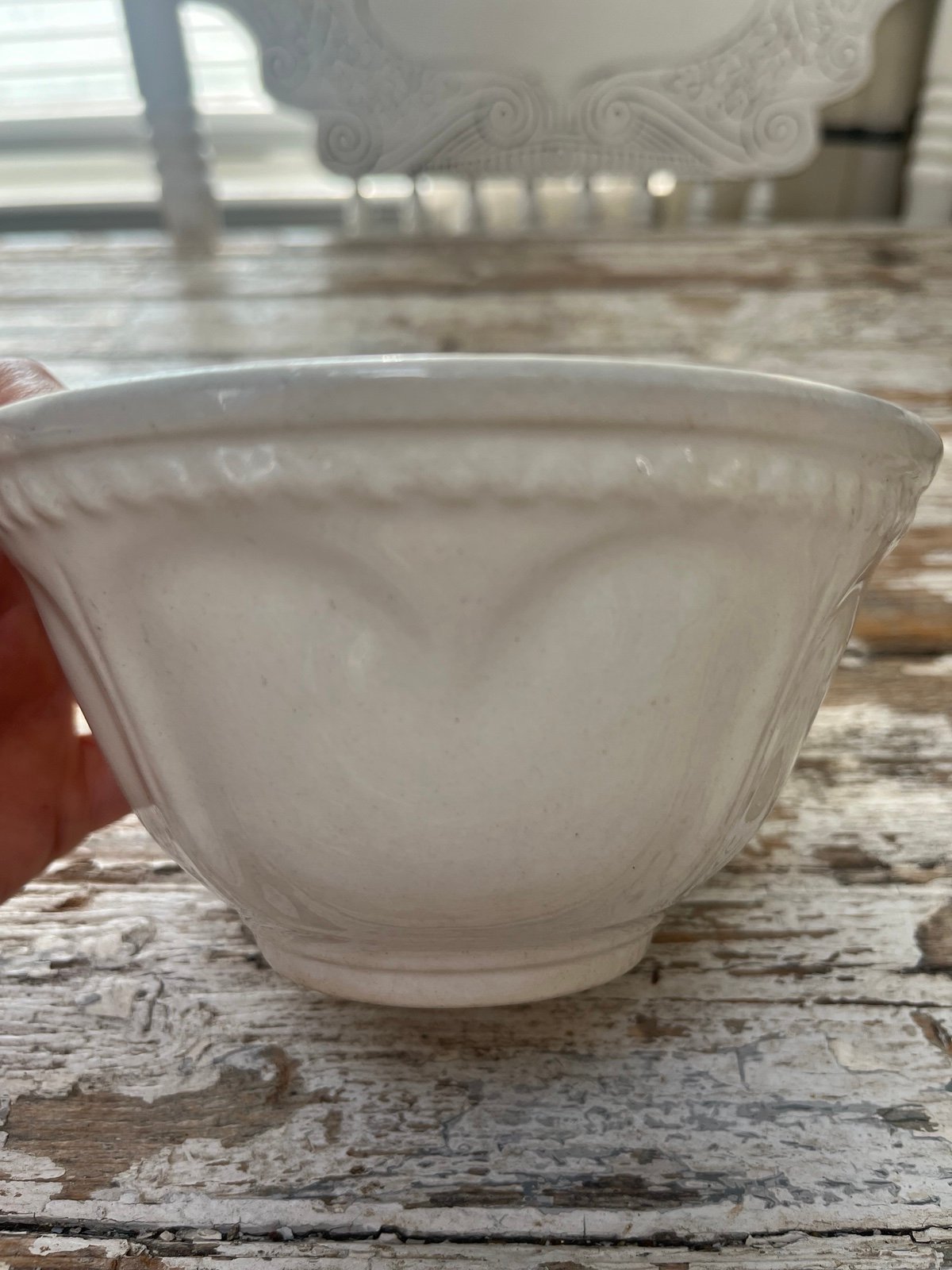 Vintage ironstone heart bowl