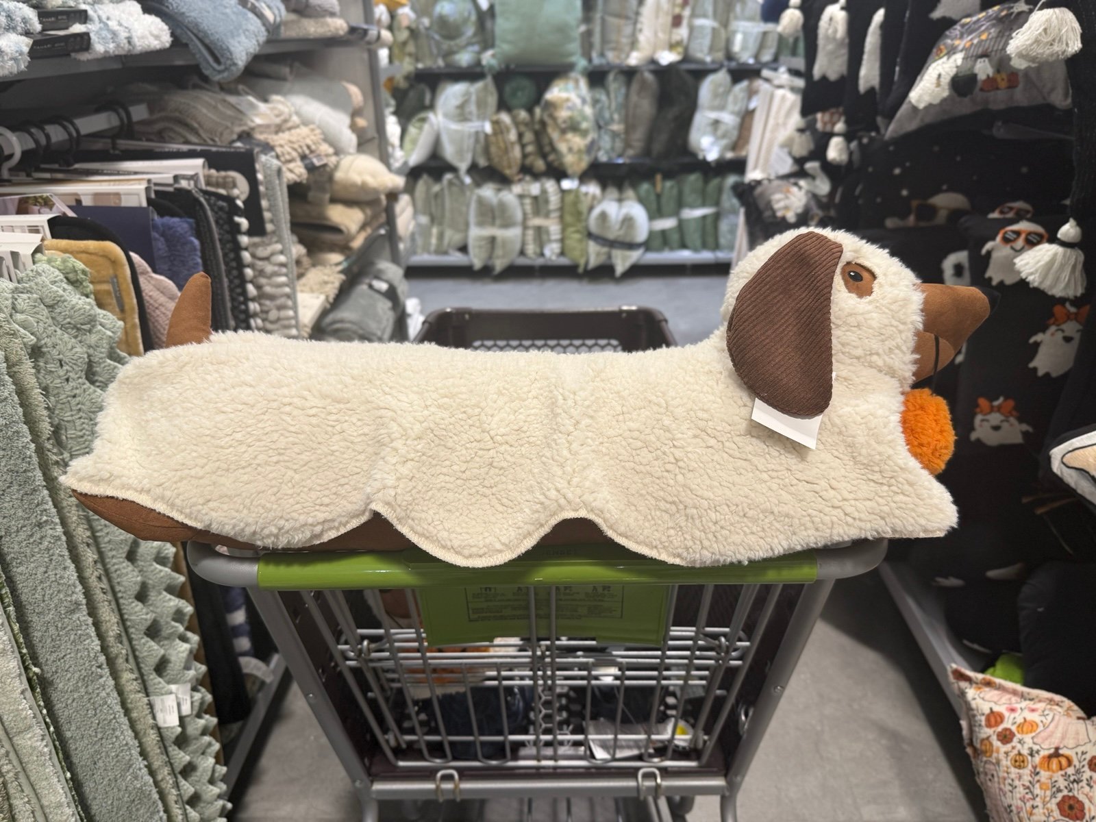 Last one!!Ghost halloween holding pumpkin dachshund pillow