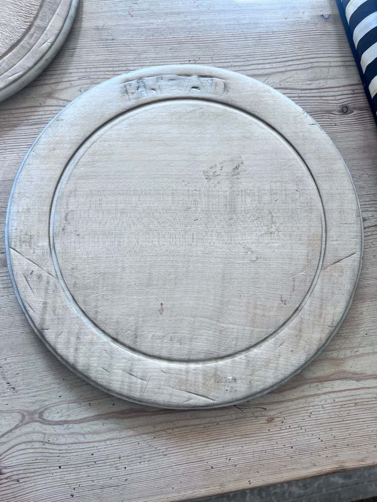 Antique English Carved Wooden Breadboard