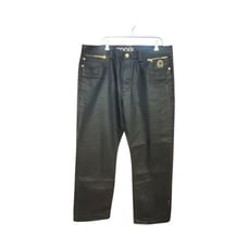 COOGI Mens Sz 40x35 Black Dark Wash Baggy Jeans Hip Hop Y2K Embroidered Pockets
